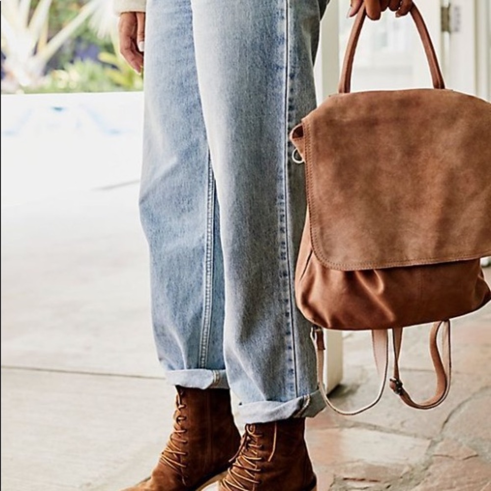 BRAND NEW VINTAGE FREE PEOPLE SUEDE BACKPACK